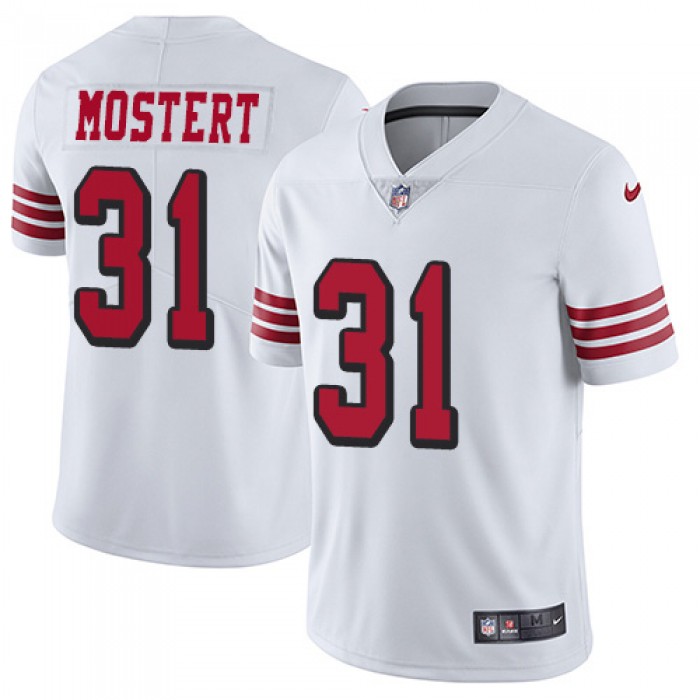 Nike 49ers #31 Raheem Mostert White Youth Stitched NFL Limited Rush Jersey