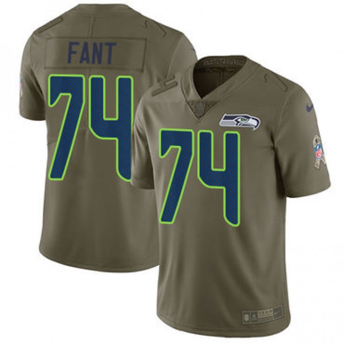Nike Seattle Seahawks #74 George Fant Olive Men's Stitched NFL Limited 2017 Salute to Service Jersey
