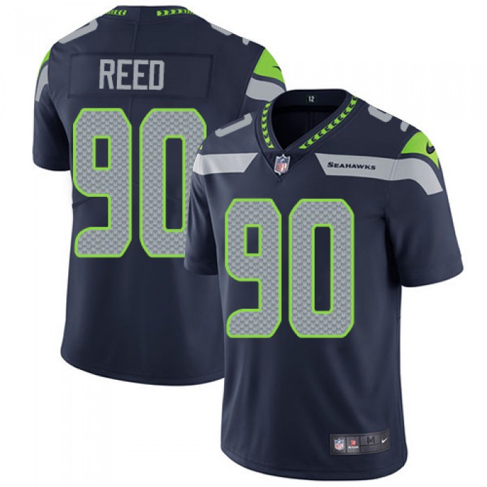 Nike Seattle Seahawks #90 Jarran Reed Steel Blue Team Color Men's Stitched NFL Vapor Untouchable Limited Jersey
