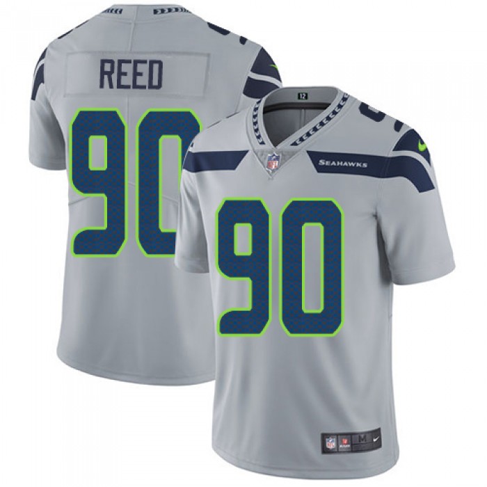 Nike Seattle Seahawks #90 Jarran Reed Grey Alternate Men's Stitched NFL Vapor Untouchable Limited Jersey