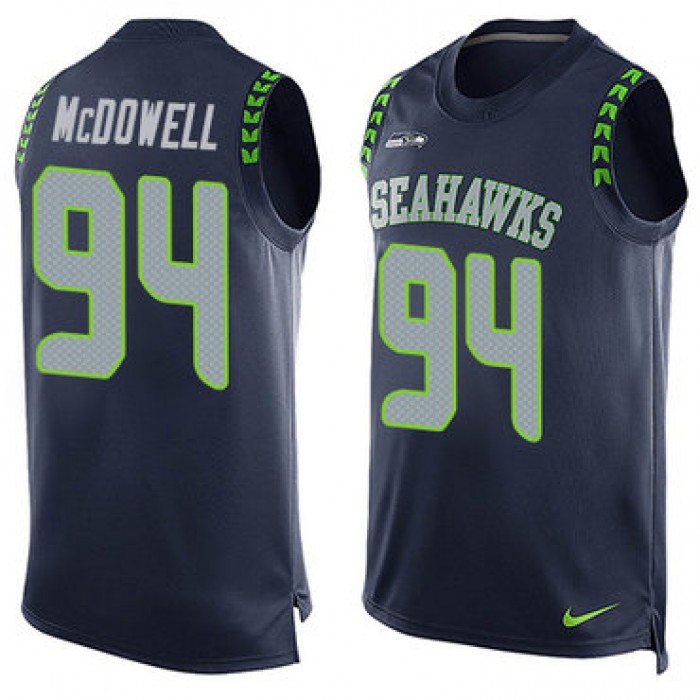 Nike Seattle Seahawks #94 Malik McDowell Steel Blue Team Color Men's Stitched NFL Limited Tank Top Jersey