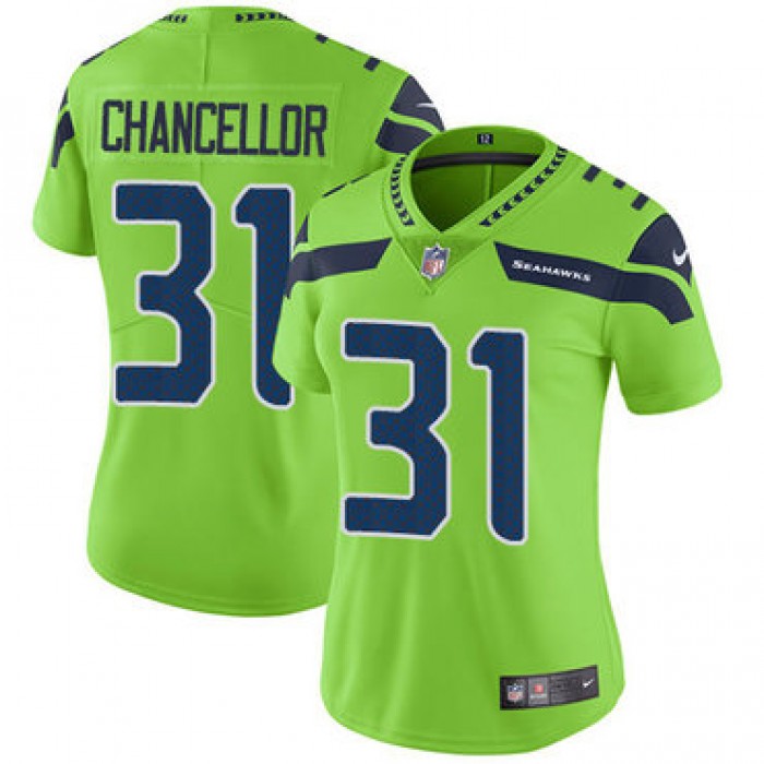 Women's Nike Seahawks #31 Kam Chancellor Green Stitched NFL Limited Rush Jersey