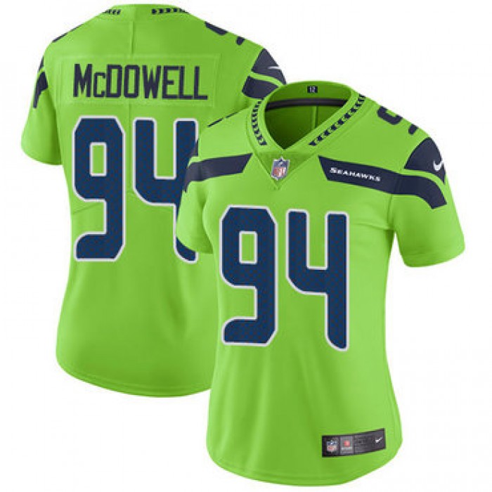 Women's Nike Seahawks #94 Malik McDowell Green Stitched NFL Limited Rush Jersey