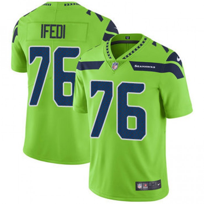 Nike Seattle Seahawks #76 Germain Ifedi Green Men's Stitched NFL Limited Rush Jersey