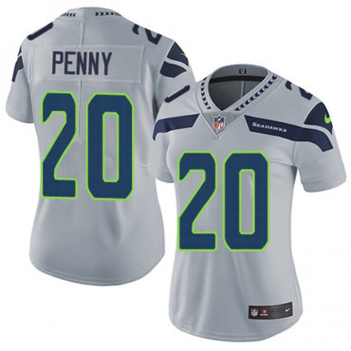 Nike Seahawks #20 Rashaad Penny Grey Alternate Women's Stitched NFL Vapor Untouchable Limited Jersey