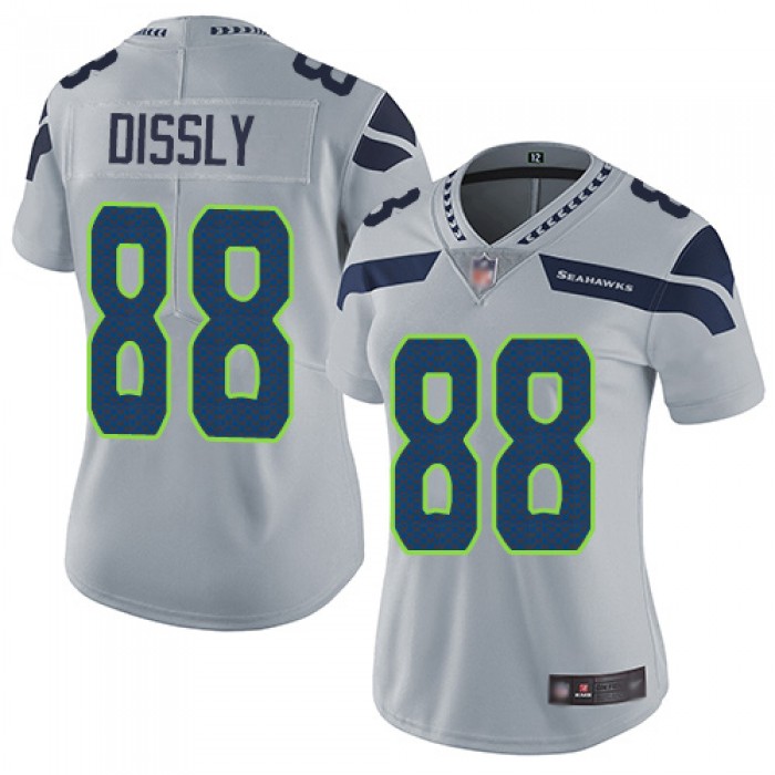 Nike Seahawks #88 Will Dissly Grey Alternate Women's Stitched NFL Vapor Untouchable Limited Jersey