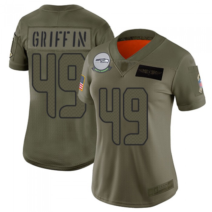 Nike Seahawks #49 Shaquem Griffin Camo Women's Stitched NFL Limited 2019 Salute to Service Jersey