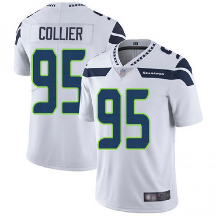 Seahawks #95 L.J. Collier White Men's Stitched Football Vapor Untouchable Limited Jersey