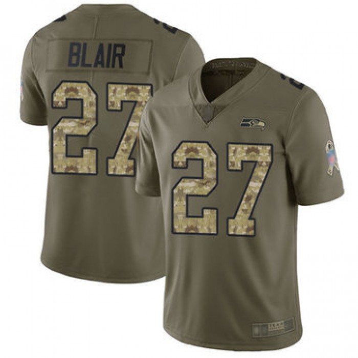 Seahawks #27 Marquise Blair Olive Camo Men's Stitched Football Limited 2017 Salute To Service Jersey