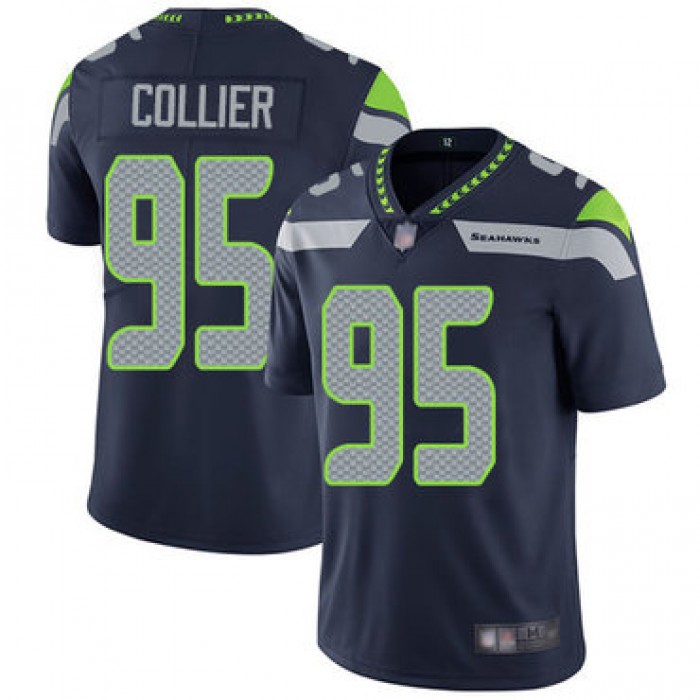 Seahawks #95 L.J. Collier Steel Blue Team Color Men's Stitched Football Vapor Untouchable Limited Jersey