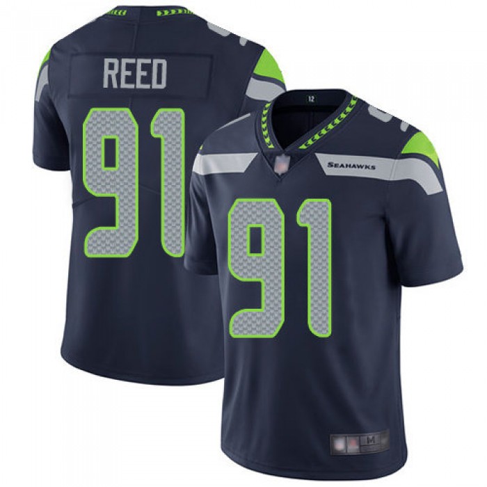 Seahawks #91 Jarran Reed Steel Blue Team Color Men's Stitched Football Vapor Untouchable Limited Jersey