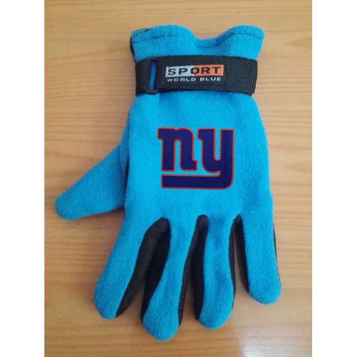 New York Giants NFL Adult Winter Warm Gloves Light Blue