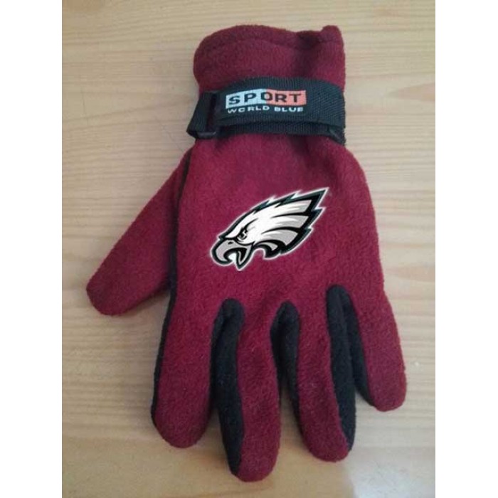Philadelphia Eagles NFL Adult Winter Warm Gloves Burgundy
