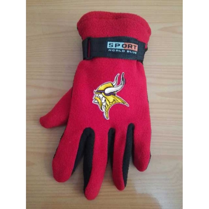 Minnesota Vikings NFL Adult Winter Warm Gloves Red