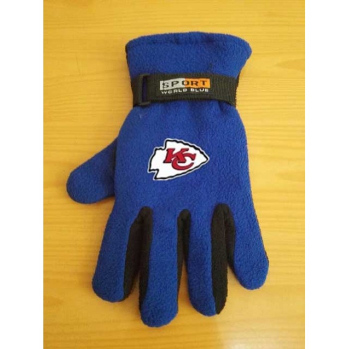 Kansas City Chiefs NFL Adult Winter Warm Gloves Blue