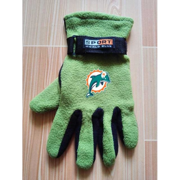 Miami Dolphins NFL Adult Winter Warm Gloves Green