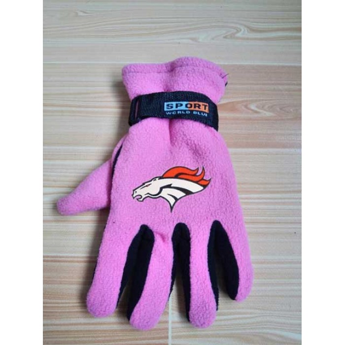 Denver Broncos NFL Adult Winter Warm Gloves Pink