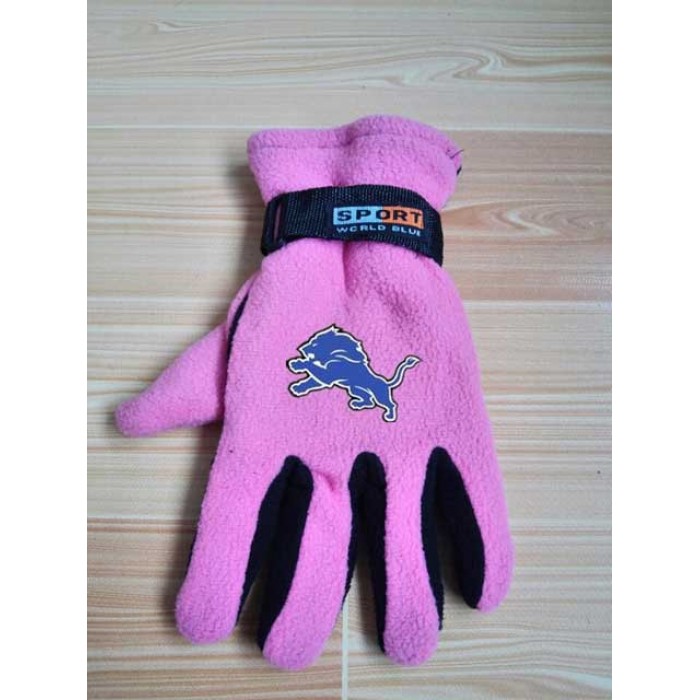 Detroit Lions NFL Adult Winter Warm Gloves Pink