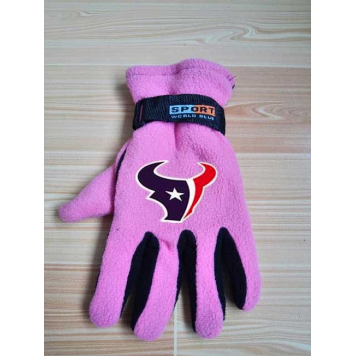 Houston Texans NFL Adult Winter Warm Gloves Pink