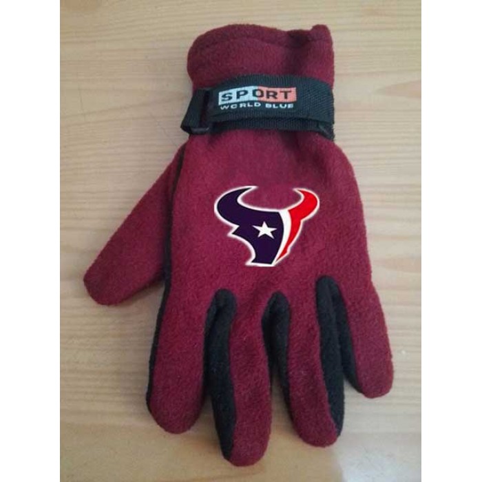 Houston Texans NFL Adult Winter Warm Gloves Burgundy