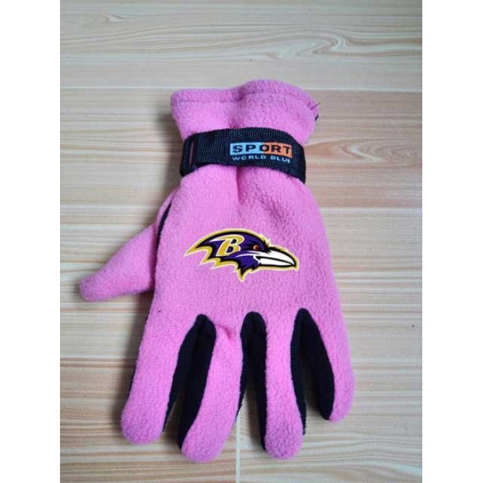 Baltimore Ravens NFL Adult Winter Warm Gloves Pink