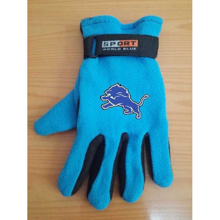 Detroit Lions NFL Adult Winter Warm Gloves Light Blue