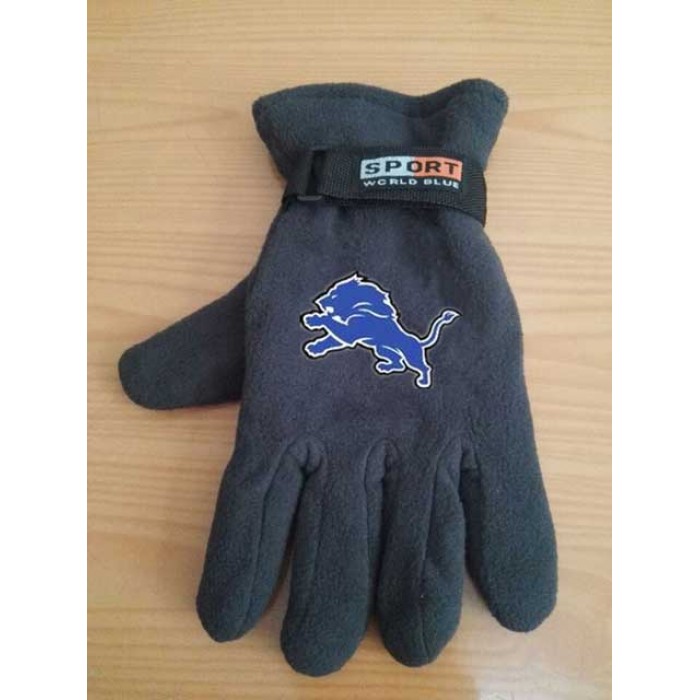 Detroit Lions NFL Adult Winter Warm Gloves Dark Gray