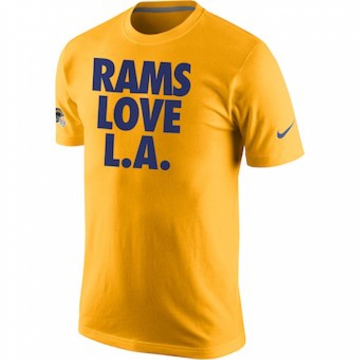 Men's Los Angeles Rams Nike Gold Rams Love L. A.T-Shirt