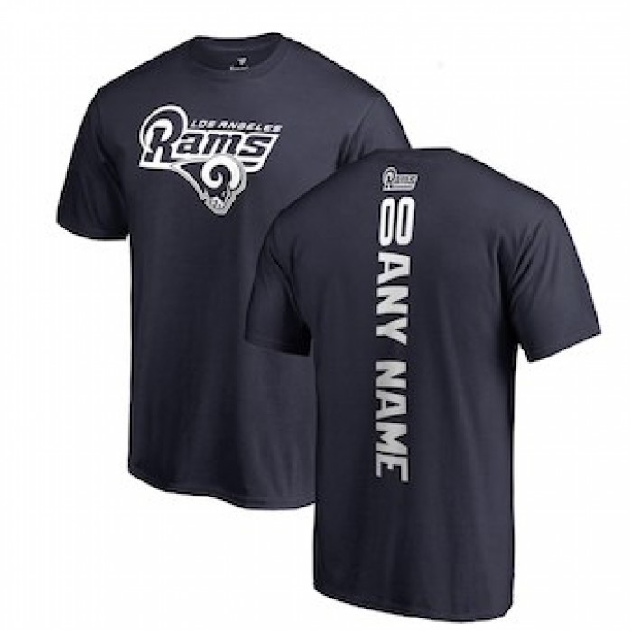 Men's Los Angeles Rams NFL Pro Line Navy 00 Personalized Backer T-Shirt