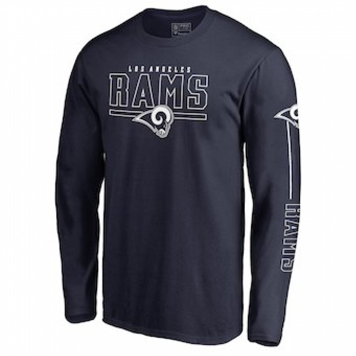 Men's Los Angeles Rams NFL Pro Line by Fanatics Branded Navy Front Line Long Sleeve T-Shirt
