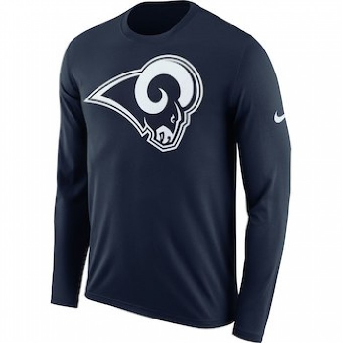 Men's Los Angeles Rams Nike Navy Fan Gear Primary Logo Long Sleeve Performance T-Shirt