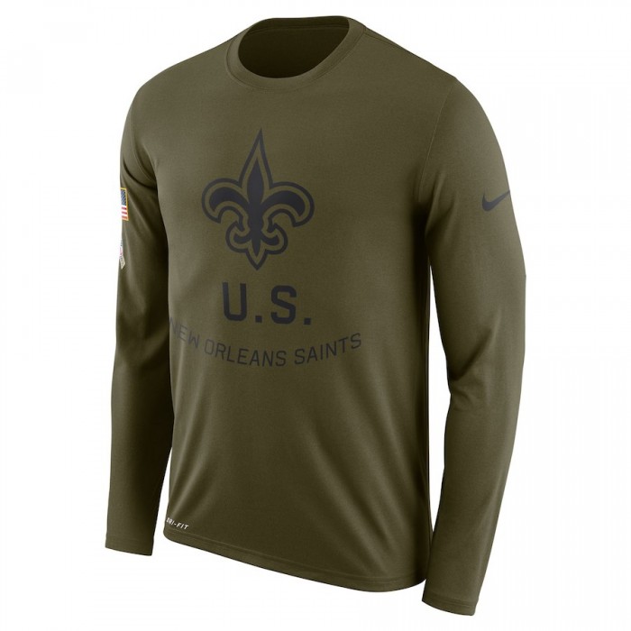 New Orleans Saints Nike Salute To Service Sideline Legend Performance Long Sleeve T-Shirt Olive