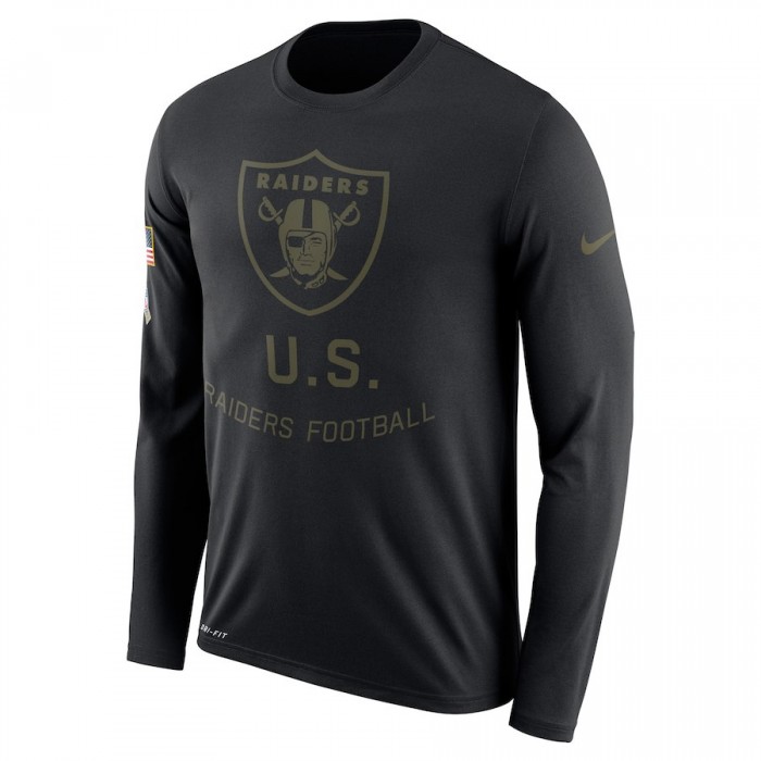 Oakland Raiders Nike Salute To Service Sideline Legend Performance Long Sleeve T-Shirt Black
