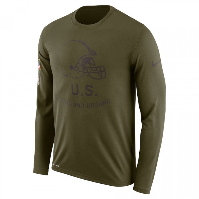 Cleveland Browns Nike Salute To Service Sideline Legend Performance Long Sleeve T-Shirt Olive
