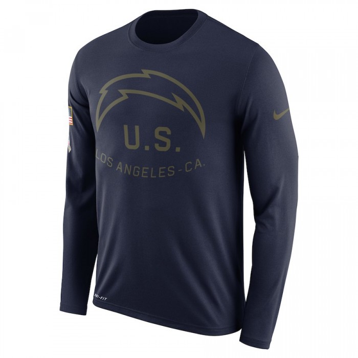 Los Angeles Chargers Nike Salute To Service Sideline Legend Performance Long Sleeve T-Shirt Navy