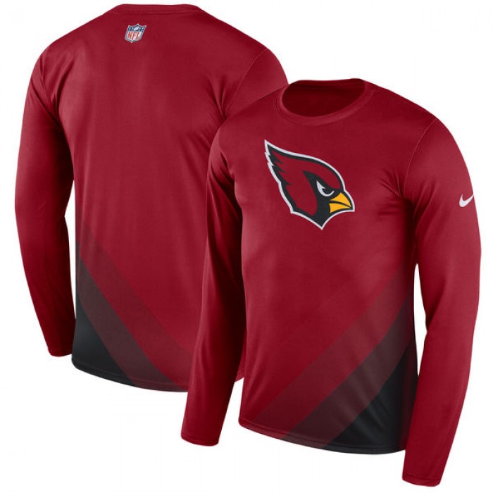 Men's Arizona Cardinals Nike Cardinal Sideline Legend Prism Performance Long Sleeve T-Shirt
