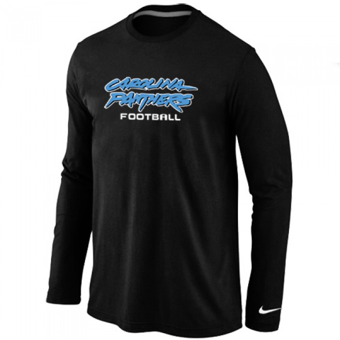 Nike Carolina Panthers Authentic font Long Sleeve T-Shirt Black