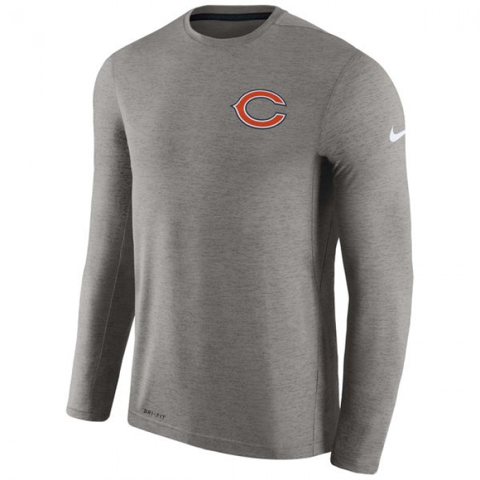 Men's Chicago Bears Nike Charcoal Coaches Long Sleeve Performance T-Shirt