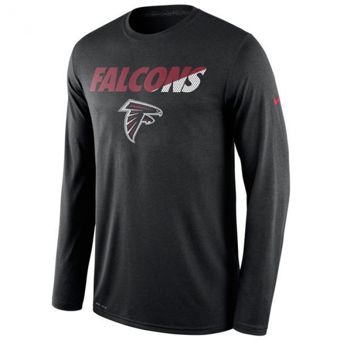 Nike Falcons Black Team Logo Men's Long Sleeve T Shirt