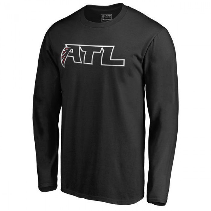 Atlanta Falcons Fresh Logo Black Men's Long Sleeve T-Shirt