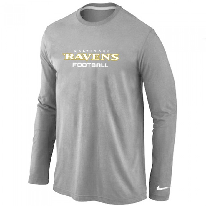 Nike Baltimore Ravens Authentic font Long Sleeve T-Shirt Grey