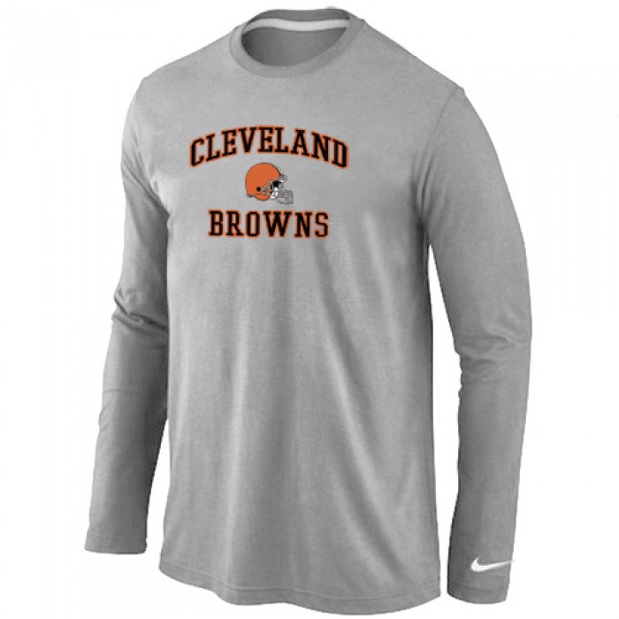 Nike Cleveland Browns Heart Grey Long Sleeve T-Shirt