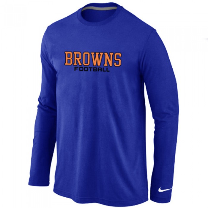 Nike Cleveland Browns Authentic font Long Sleeve T-Shirt blue