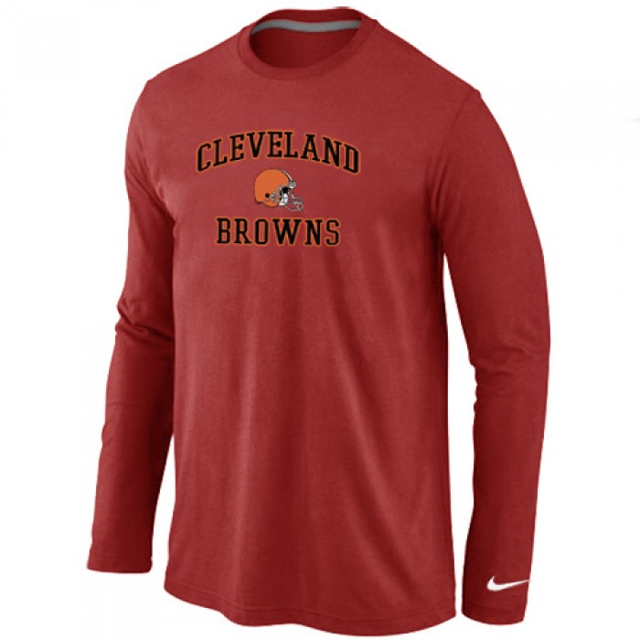 Nike Cleveland Browns Heart Red Long Sleeve T-Shirt