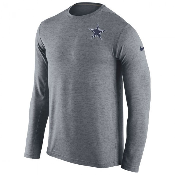 Nike Dallas Cowboys Grey Dri-Fit Touch Long Sleeve Performance Men's T-Shirt