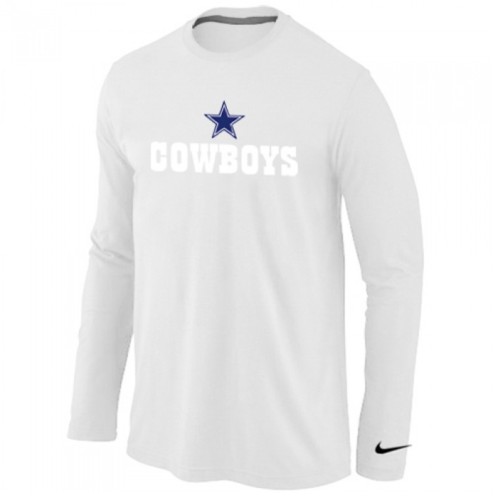 Nike Dallas Cowboys Authentic Logo Long Sleeve T-Shirt White