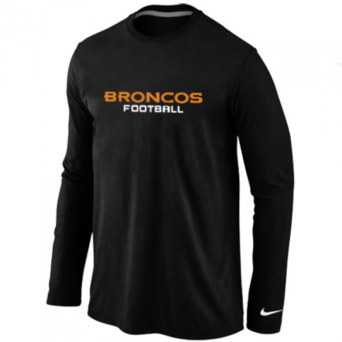 Nike Denver Broncos Authentic font Long Sleeve T-Shirt Black