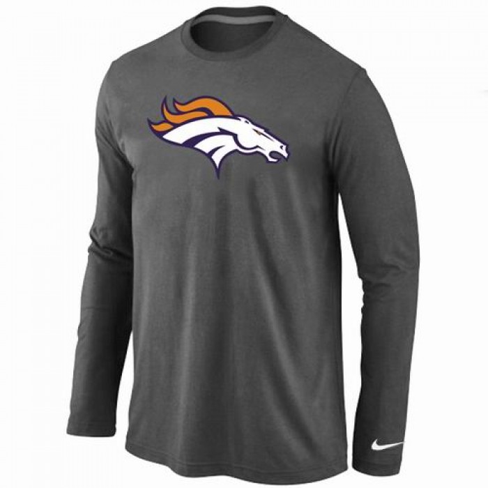 Nike Denver Broncos Logo Long Sleeve T-Shirt D.Grey