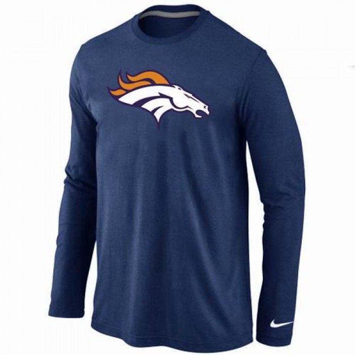 Nike Denver Broncos Logo Long Sleeve T-Shirt D.Blue