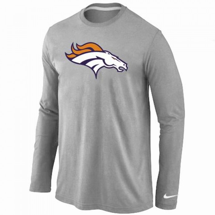 Nike Denver Broncos Logo Long Sleeve T-Shirt Grey